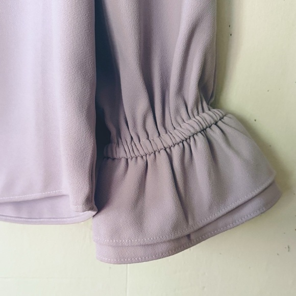 J. Crew Ruffle-neck Top in Lavender 365 Crepe Style #AW095 XXS - Picture 6 of 13